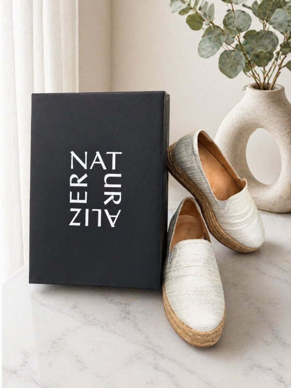 Naturalizer Metallic Espadrille Platform Slip-On Loafers